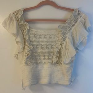 Cute free people crop top with cute lacy detail